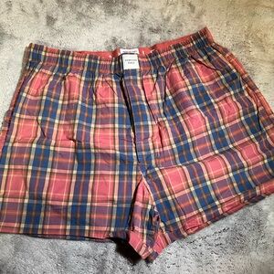 American eagle size XL boxer briefs shorts plaid orange blue